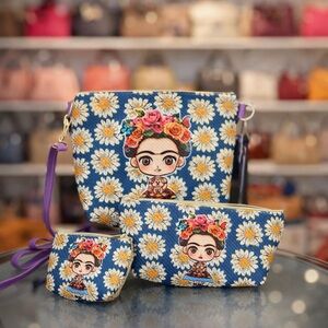 Handmade Jute 3-Piece Bag Set – crossbody bag , Makeup Bag, and Coin Purse